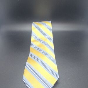 Saks Fifth Avenue Yellow and Blue Striped Tie